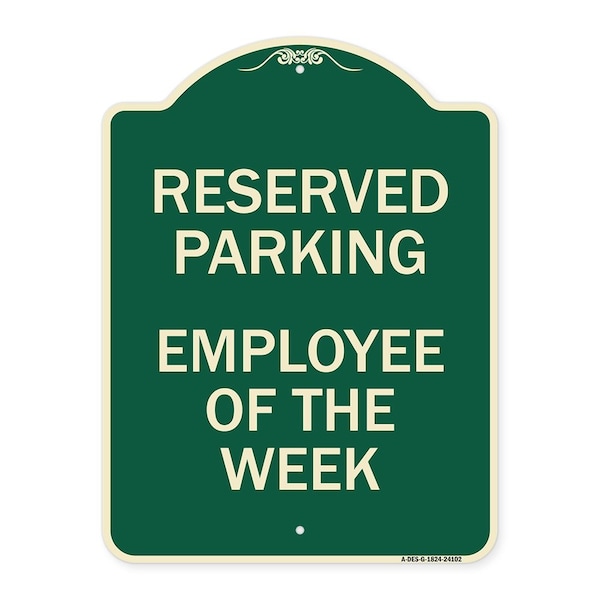 Employee of the Week Heavy-Gauge Aluminum Architectural Sign, 24" x 18", G-1824-24102